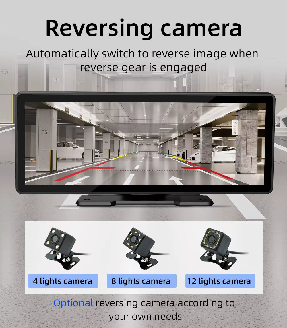 10.26 Inch Portable Wireless Carplay Screen HD Rear Reversing Camera Car Radio DVR MP5 Multimedia Video Player Android Auto
